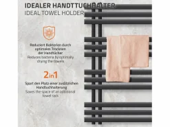 Outlet LuxeBath Radiador de baño de diseño Iron EM 500x1000 mm antracita Gris antracita