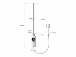 Clearance Radiador de baño eléctrico LuxeBath Sahara 300x800mm Conexión lateral derecha Elemento calefactor 600W Toallero Eléctrico