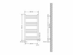 Hot LuxeBath Radiador de baño eléctrico 300W, 500 x 800 mm, , recto con conexión Blanco