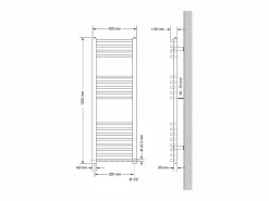 LuxeBath Radiador de baño eléctrico antracita, elemento calefactor cromado de 1200 W