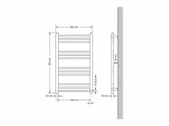 Discount LuxeBath Radiador de baño eléctrico Sahara 600x800 mm conexión lateral derecha Blanco
