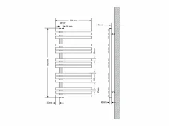 Sale LuxeBath Radiador de baño EM Iron 600x1400 mm Antracita Conexión central en la parte inferior Gris antracita