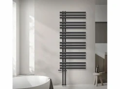 Discount LuxeBath Radiador de baño EM Iron 600x1400 mm Antracita Conexión central en la parte inferior Gris antracita