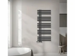 LuxeBath Radiador de baño EM Iron 500x1200 mm Antracita Conexión central en la parte inferior