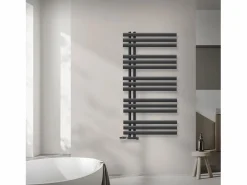 LuxeBath Radiador de baño Iron EM 600x1200 mm Antracita Conexión central en la parte inferior