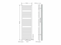 LuxeBath Radiador de baño Sahara, 750x1800 mm, , curvo con conexión central