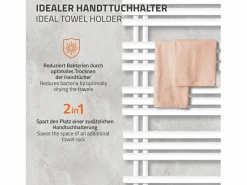 LuxeBath Radiador de calefacción para secador de toallas de baño Iron EM 500 x 1600 mm