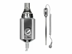 New Radiador de diseño eléctrico Electric antracita con elemento calefactor cromado 900W Toallero Eléctrico