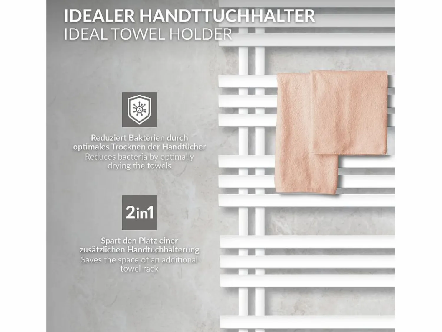 LuxeBath Radiador de Diseño Iron EM 600x1600 mm Conexión Central Inferior con Embellecedor