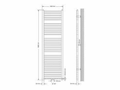 Sale Radiador de diseño no eléctrico , 500 x 1800 mm - - Conexión central - con kit Toallero Eléctrico