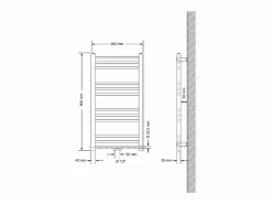 Sale LuxeBath Radiador de diseño no eléctrico Sahara, 500 x 800 mm, color , conexión central Blanco