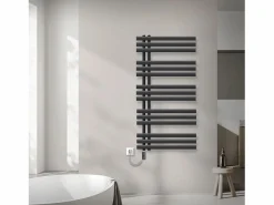 Outlet LuxeBath Radiador de hierro EM Radiador toallero Radiador de baño Antracita 60x120cm Gris antracita