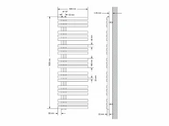 Clearance LuxeBath Radiador de panel antracita para baño 500x1600mm con conexión central universal Gris antracita