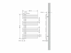 LuxeBath Radiador de panel antracita para baño 600x1000mm con conexión central universal