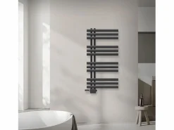 Best LuxeBath Radiador de panel antracita para baño 500x1000mm con conexión central universal Gris antracita