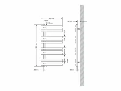 Best LuxeBath Radiador de panel antracita para baño 500x1000mm con conexión central universal Gris antracita