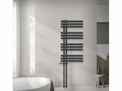 Sale LuxeBath Radiador de panel antracita para baño 500x1000mm con conexión central al suelo Gris antracita