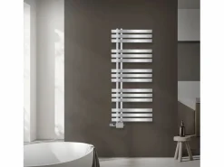 New Radiador de panel cromado para baño 500x1200mm con conexión central universal Toallero Eléctrico