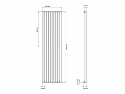 Radiador de panel Stella conexión vertical central 480 x 1800 mm incl. recortar Toallero Eléctrico