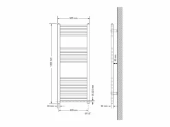 LuxeBath Radiador eléctrico con resistencia calefactora 900W, 500 x 1200 mm, antracita