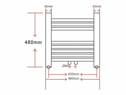 Discount Radiador toallero 480 x 480 mm conector lateral y central Toallero Eléctrico