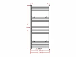 Clearance Radiador toallero de baño curvo 500 x 1160 mm Toallero Eléctrico
