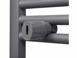 New vidaxl Radiador toallero de baño curvo 480x480 mm Gris