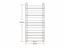 vidaxl Radiador toallero de baño recto 600 x 1200 mm