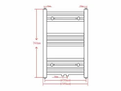 vidaxl Radiador toallero de baño curvo 500 x 764 mm