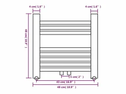 New vidaxl Radiador toallero de baño recto 480x480 mm Blanco