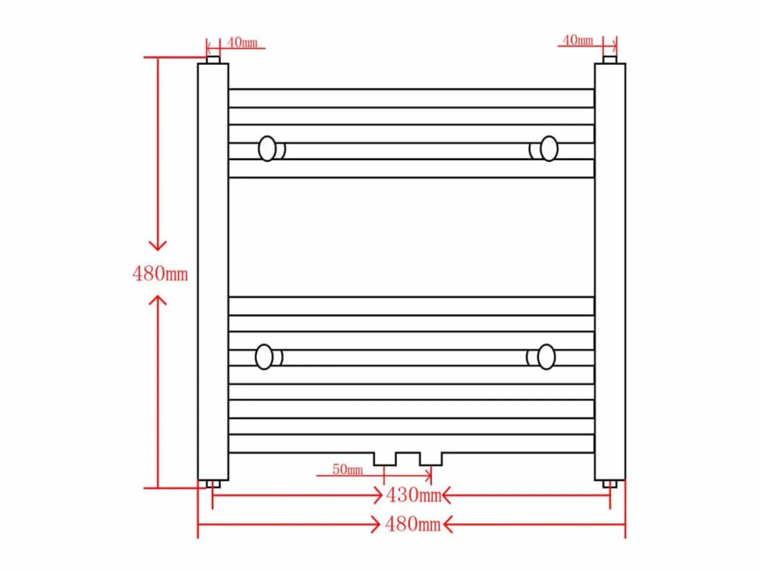 vidaxl Radiador toallero de baño curvo 480x480 mm