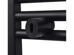 vidaxl Radiador toallero de baño recto 600 x 1160 mm Negro