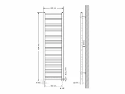 Best Radiador toallero eléctrico con resistencia de 900W, 400 x 1500 mm - - recto Toallero Eléctrico