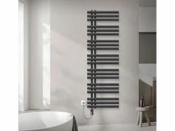 Discount LuxeBath Radiador toallero eléctrico antracita 500 x 1600 mm con elemento calefactor 900W Gris antracita
