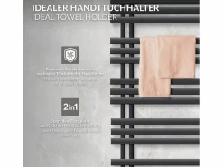 Discount LuxeBath Radiador toallero eléctrico antracita 500 x 1600 mm con elemento calefactor 900W Gris antracita