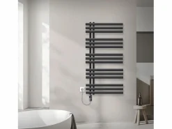 LuxeBath Radiador toallero eléctrico antracita 600 x 1200 mm con elemento calefactor 900W