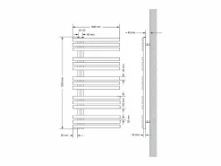 LuxeBath Radiador toallero eléctrico antracita 600 x 1200 mm con elemento calefactor 900W