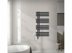 Online LuxeBath Radiador toallero eléctrico antracita 500 x 1000 mm con elemento calefactor 300W Gris antracita