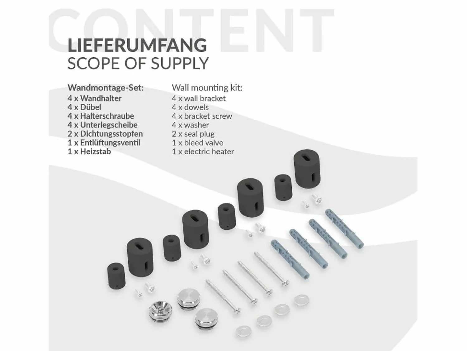 Online LuxeBath Radiador toallero eléctrico antracita 500 x 1000 mm con elemento calefactor 300W Gris antracita