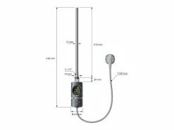 Online LuxeBath Radiador toallero eléctrico antracita 500 x 1000 mm con elemento calefactor 300W Gris antracita