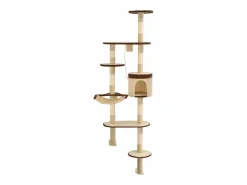 Clearance Clicnbuy Rascador de gato de pared postes de sisal 194 cm beige y marrón Multicolor