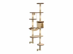 Clearance Clicnbuy Rascador de gato de pared postes de sisal 194 cm beige y marrón Multicolor
