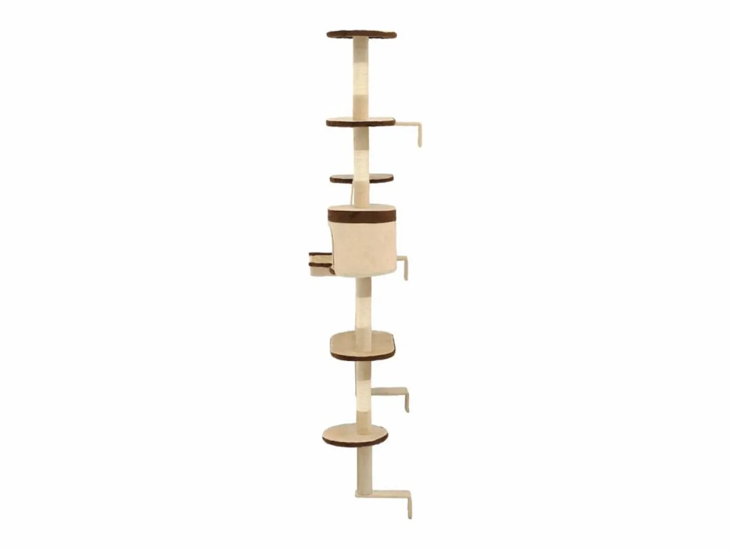 Clearance Clicnbuy Rascador de gato de pared postes de sisal 194 cm beige y marrón Multicolor