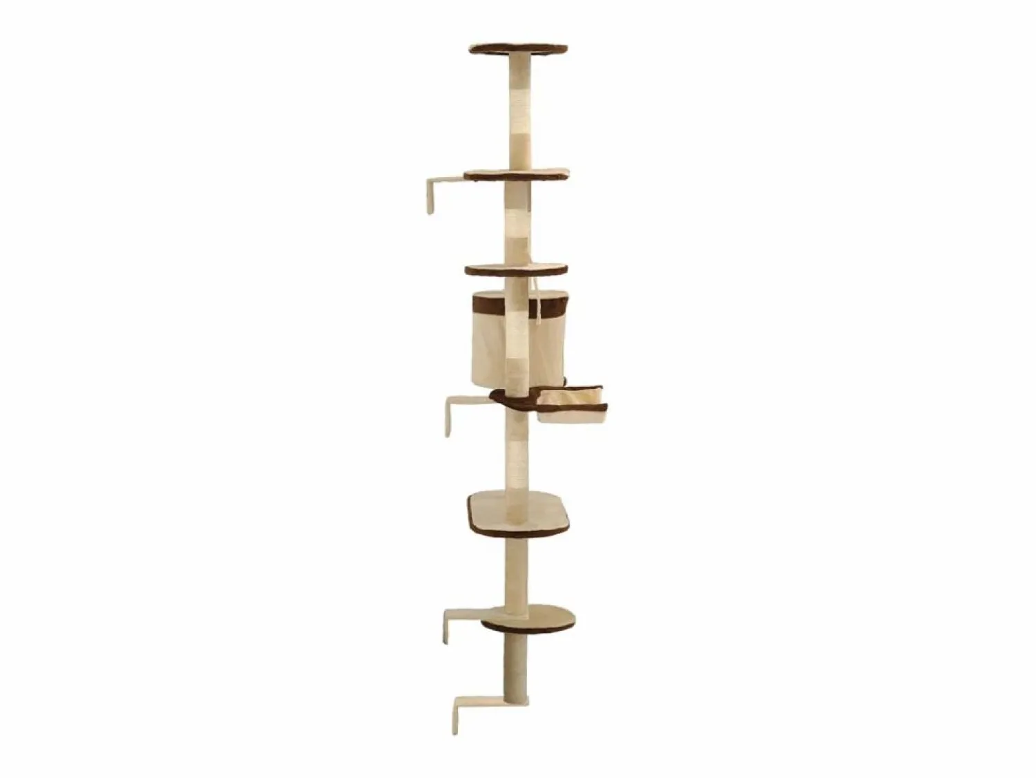 Clearance Clicnbuy Rascador de gato de pared postes de sisal 194 cm beige y marrón Multicolor