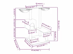 Clicnbuy Rascador para gatos con postes oscuro 82 cm