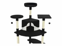 Outlet Clicnbuy Rascador para gatos con poste de sisal y blanco 203 cm Negro