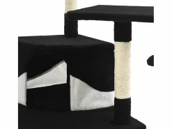 Outlet Clicnbuy Rascador para gatos con poste de sisal y blanco 203 cm Negro