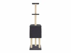 Clicnbuy Rascador para gatos con postes de sisal oscuro 145 cm
