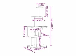 Clicnbuy Rascador para gatos con postes de sisal oscuro 145 cm