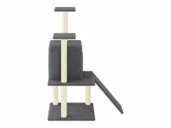 Clicnbuy Rascador para gatos con postes de sisal oscuro 110 cm